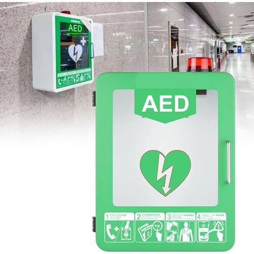 YXJPP AED-kast, kunststof AED-defibrillator voor thuis, opbergkast voor wandmontage, hartdefibrillatie-alarmdoos EHBO-kast, geschikt voor alle merken AED-defibrillator