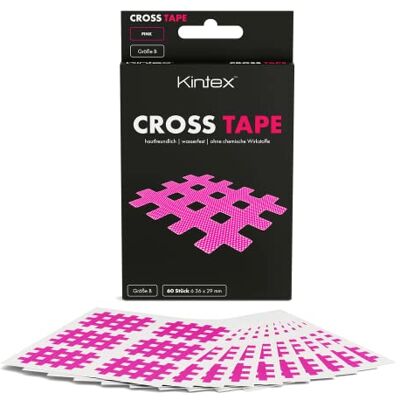 Kintex Cross Tape roosterpleisters 60 stuks roze 36 x 29 mm Latexvrije kruistape voor triggerpunten, acupressuur, littekenverzorging en fysiotherapie, waterdicht en huidvriendelijk Kintex Cross Tape roosterpleisters 60 stuks roze 36 x 29 mm Latexvrije kruistape voor triggerpunten, acupressuur, littekenverzorging en fysiotherapie, waterdicht en huidvriendelijk