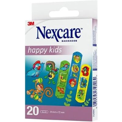 Nexcare Happy Kids Pleisters, 19 mm x 72 mm, 20/Pack Nexcare Happy Kids Pleisters, 19 mm x 72 mm, 20/Pack
