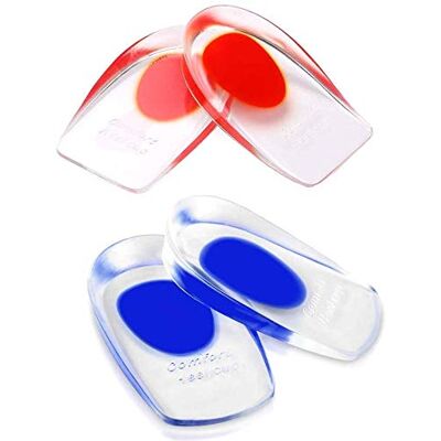Generies 2 paar gel-hielinlegzolen voor de hiel ter ondersteuning, schokdemping en verlichting van pijn, bone spoor & achilles, pijngel hiel en mokken, pad & dempende ondersteuning Generies 2 paar gel-hielinlegzolen voor de hiel ter ondersteuning, schokdemping en verlichting van pijn, bone spoor & achilles, pijngel hiel en mokken, pad & dempende ondersteuning