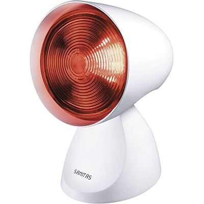 Sanitas SIL 16 Infraroodlamp, medisch product met rustgevende warmte voor gebruik bij verkoudheid en spierspanning, infraroodstraler met 150 watt, kap met 5 hellingsniveaus Sanitas SIL 16 Infraroodlamp, medisch product met rustgevende warmte voor gebruik bij verkoudheid en spierspanning, infraroodstraler met 150 watt, kap met 5 hellingsniveaus