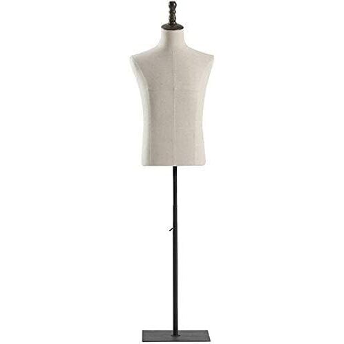 MIQXUAN Mannequin Kleermakers Dummy Dressform Vrouwelijke Kleermakers Dummy Kleermakerij Dummy Kleermakers Verstelbare Metalen Mannelijke Mannequin Torso Body Bustes met Zwarte Standaard Mannequin Model Dummy