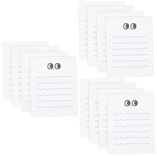 STOBOK 12 Stuks Notitieboekje Cartoon Memoblokken Notitieblok Plannen Klas Prijs Check Lijst Kladblok Memoblok Takenlijst Mini-checklist-notitieblok Grote Ogen Papier Leerling Appliqueren