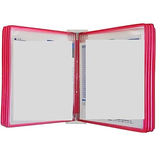 JACHAW Mappen, mappen tonen 10 dubbelzijdige flip-display-map, mapbinder, desktop- en wanddisplay, for weergave van A4-documentenpanelen (of: rood) ( Color : Rood )