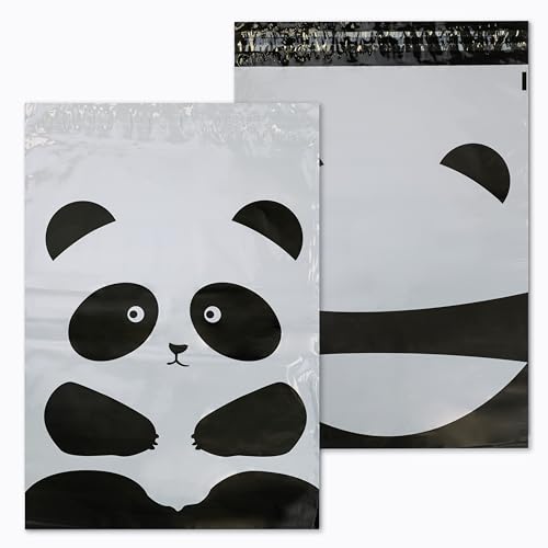 AllBags 50 plastic verzendzakken, zelfklevende en ondoorzichtige verzendzakken van plastic (PANDA 320 x 450 mm)