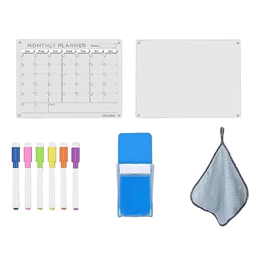 SRMAN 1Set Magnetische Acryl Kalender voor Koelkast Magnetische Planborden Set Pen + Handdoek