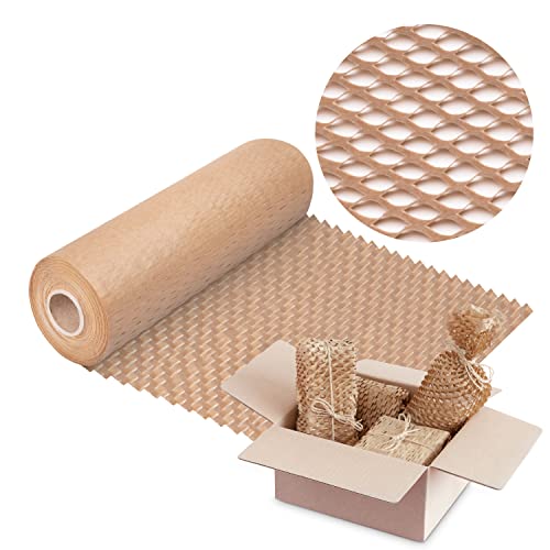 V1 TRADE Inpakpapier rol 30cm x 25m bruin honingraatpapier kraftpapier rol eco-verpakkingspapier golfkarton 70g/m2 verpakkingsmateriaal papier vulmateriaal verpakking stoffering papier