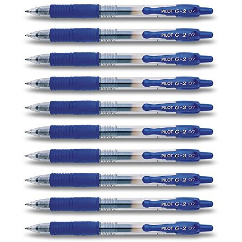 Pilot G2 intrekbare gelpennen, blauw, 10 stiften