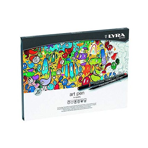 LYRA 6751200 Art Pen vezelstiften, viltstiften, op kleur gesorteerd, 25,5 x 19 x 1,5 cm, 20 vezelstiften