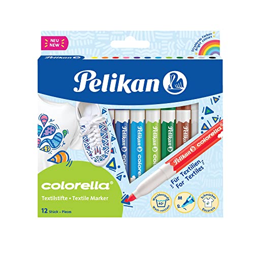 Pelikan 814584 Colorella textielstiften, 12 kleuren