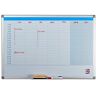 Relaxdays whiteboard planner, dagplanner, magnetisch, pennenbakje, muur, kantoor, thuis, magneetbord, 60x90 cm, wit