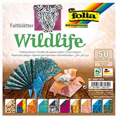 Folia - Wildlife - 15x15cm - GeenKleur - Origami Folia - Wildlife - 15x15cm - GeenKleur - Origami