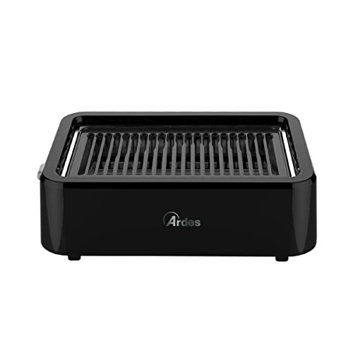 Ardes Argrill01 Elektrische grill, rookvrij, grill AMO, rookvrije infrarood verwarming, 1100 W, draagbare elektrische grill voor het balkon, binnen- of buitengrill met afneembare grill