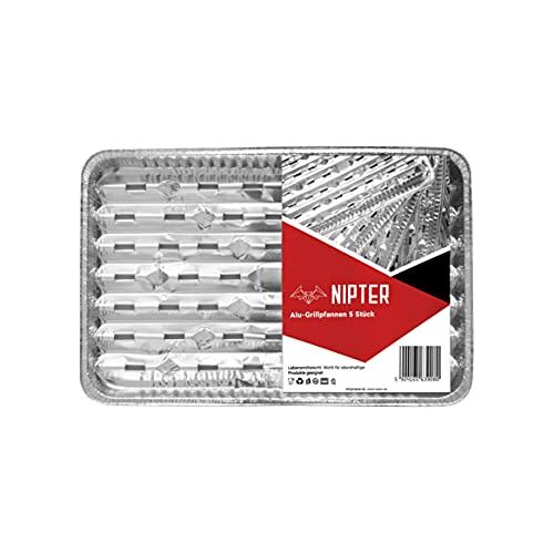 Nipter Grillschaal 34,1x22,9 cm grillplaat grillplaten van aluminium BBQ wegwerpplaat, 25 st. (125 stuks)