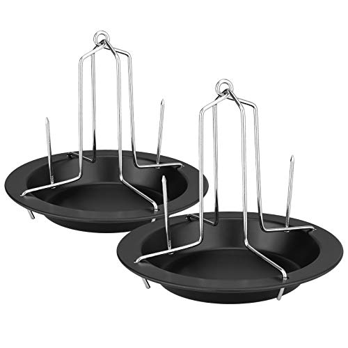 WELLGRO Set van 2 kippenbraden, kippenstandaard, braadpan, kippengrill, kippengrill, gevogelte braden, gevogelte, gebraden kip