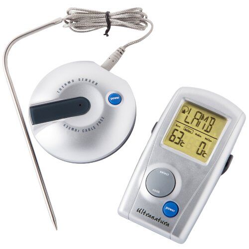 Ultranatura Digitale draadloze grillthermometer TM-50, grill vleesthermometer met led-display, braadthermometer voor vlees grillen, BBQ thermometer, vleesthermometer, barbecue-temperatuurmeter