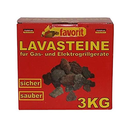 Favorit 3050 lavastenen voor gas/elektrische grill 3 kg; praktische navulverpakking 3 kg voor lavasteengrill; hoogwaardige lavastenen voor het perfecte grillresultaat en het beste grillgenot