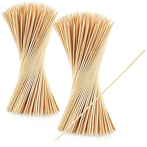 com-four ® 500x bamboe sjasliekspiesen lange houten spiesen voor het spiesen van vlees en fruit grillspiesen voor gastronomie (500 stuks 25 cm naturel)