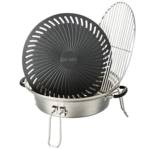 BBQ-Toro Grillset voor raketoven, bestaande uit: gietijzeren grillplaat, grillrooster, lekbak en lift