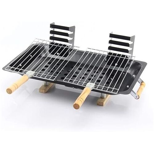 TEmkin Opvouwbare draagbare houtskool BBQ-grill Buitenbarbecue Houtskool RVS Kebab Grill Opvouwbare grill Draagbare grill Perfect voor kamperen