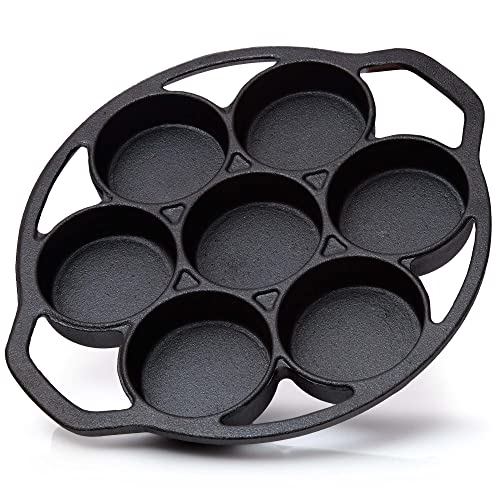 BBQ Nerd BBQ-Nerd© muffinbakvorm, van gietijzer, cupcakepan voor grill, oven en Dutch oven, anti-aanbak-muffinvormpjes, gietijzeren muffinvorm met handvat