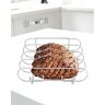 QWORK spareribs houder grill, RVS ribhouder, voor gegrilde lamskoteletjes, gegrilde steak