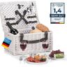 GOODS+GADGETS Picknickmand rieten picknickmand met picknickgerei, bestek, glazen, kurkentrekker (picknickmand 2 personen)