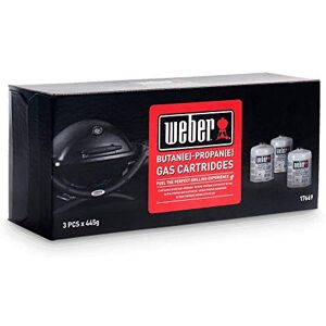 Weber Gasflessen   3 x 445g  Gasflessen Set   Kleine Gasfles Barbecue Brandstof   Wegwerp Butaan/Propaan Gasfles Butane/Propaan Gasflessen  Aluminium Gasflessen (17669)