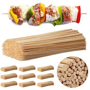 Relaxdays bamboe spiezen, 500 stuks, barbecue, knutselen, set, vleesspies, 30 cm lang, 4 mm dik, natuur