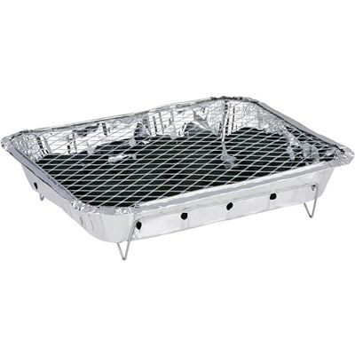 alpina Wegwerpbarbecue met houtskool – direct te gebruiken – compact en draagbaar – ca. 1,5 uur brandduur – met grillrooster – ideaal voor onderweg alpina Wegwerpbarbecue met houtskool – direct te gebruiken – compact en draagbaar – ca. 1,5 uur brandduur – met grillrooster – ideaal voor onderweg