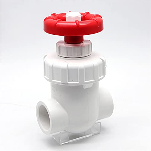 GERRIT kogelkraan, 1 stks 20/25/32/40mm Klep, UPVC Schuifafsluiter Precisie Flow Control PVC Sluis Kleppen (Kleur: Wit, Maat: 50mm DN40) (Color : White, Size : 50mm DN40)