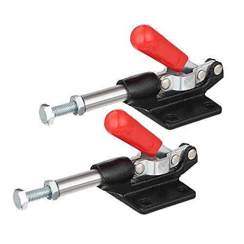 NUZAMAS Set van 2 Plunger Stroke Metalen Push Pull Toggle Klemmen Straight-Line Action Klemmen 32mm 227Kg 226,8 kg