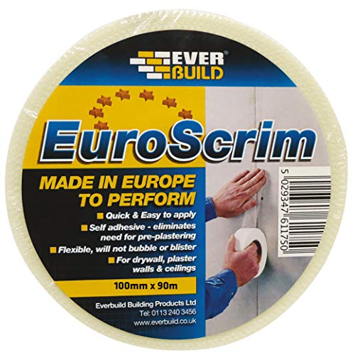 Everbuild – EuroScrim – Zelfklevende Scrimtape – High Tack Adhesive – Off White – 100mm x 90m