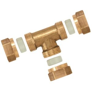 BOUTTE Boutté 3157331 T-stuk, messing, afdichtring van Delrin, buisdiameter 12 mm BOUTTE Boutté 3157331 T-stuk, messing, afdichtring van Delrin, buisdiameter 12 mm