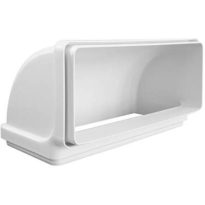 La Ventilazione La CCV229B verticaal gebogen 220x90mm ABS met inzetstukken F/F voor rechthoekige buizen kleur wit La Ventilazione La CCV229B verticaal gebogen 220x90mm ABS met inzetstukken F/F voor rechthoekige buizen kleur wit
