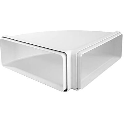 La Ventilazione La Ventilation CCO229B horizontaal gebogen 220 x 90 mm met mondstukken F/F uit ABS voor rechthoekige buis kleur wit La Ventilazione La Ventilation CCO229B horizontaal gebogen 220 x 90 mm met mondstukken F/F uit ABS voor rechthoekige buis kleur wit