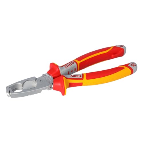 NWS 1451-49-VDE-180-SB 3k VDE 4-in-1 MultiCutter Wire Stripper, Zilver/Rood/Geel