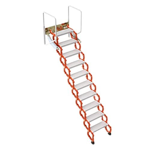 WXQWQX Zoldertrap Verlengzolderladder Vouwladder Wandgemonteerd type voor bouwbenodigdheden Belasting 1100 lbs Zolderladder naar beneden trekken