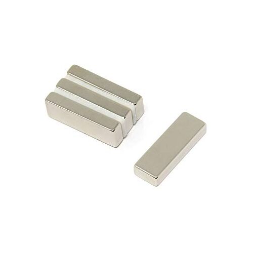 First4Magnets N42 Neodymium magneet voor kunst, kunsthandwerk, modelproductie, doe-het-zelf, hobby's 30 mm x 10 mm x 5 mm dik 8,1 kg trein pak van 4