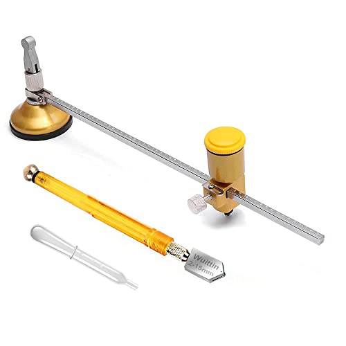 Oikabio Ronde glassnijder met zuignap, instelbare ronde glassnijder, gereedschapsset met een glassnijder (40 cm)