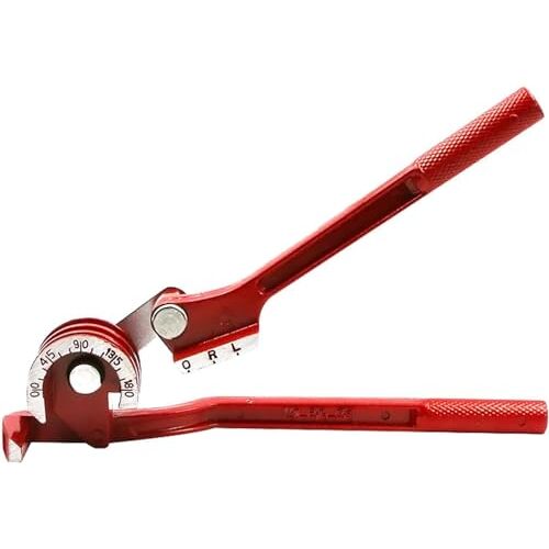 DELURA Pipe Bender Tool, Heavy Duty Manual Pipe Bender Tool, 180 Buighoek Tubing Bender, Draagbare Metalen Tube Bender, Pipe Bender for Airconditioning Reparatie Auto Remsysteem/751 (Size : Red 180 degree m