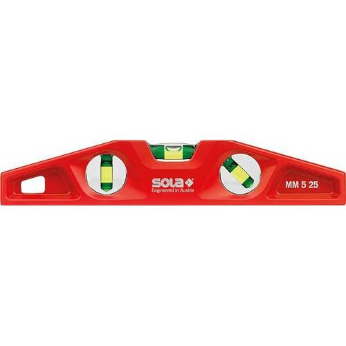 Sola 1331201 gegoten aluminium magnetische waterpas "mm 5 25" cm in rood