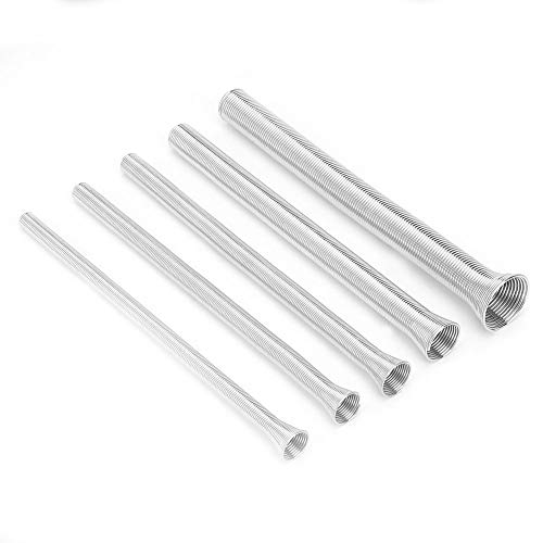 Sharainn Spring Tube Benders, 1/4, 5/16, 3/8, 1/2, 5/8 Inch Super Elastic Steel Tube Bender Kit voor gebogen koperen buizen, aluminium buizen, dunwandige roestvrijstalen buizen 5 stuks