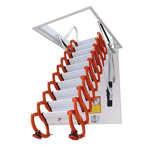 WXQWQX Zolderladder Zoldertrap Verlenging Zolderladder Aan de muur gemonteerde vouwtrap Zoldertrap naar beneden trekken Telescopische ladder voor plafond