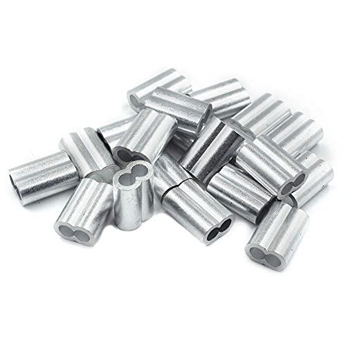 Constrabo 20 x aluminium krimplus 4,0 mm   aluminium persklemmen dubbele hulzen   pershulzen, klem staalkabel, kabelkrimp, persklem voor kabels, draadkabel, kabelverbinder, lushulzen klemhulzen