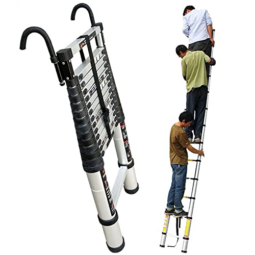 FFYUTING Telescopische ladders Multifunctionele uitschuifbare ladder telescopische ladder 8 m 6 m 5 m 3,8 m 3,2 m uitschuifbare ladders telescopische, aluminium telescopische ladder met haak,