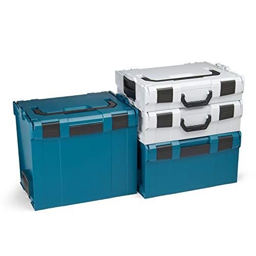 L-BOXX Bosch Sortimo  Gereedschapskofferset maat 1-4, professionele gereedschapskisten, leeg kunststof, grijs-groen