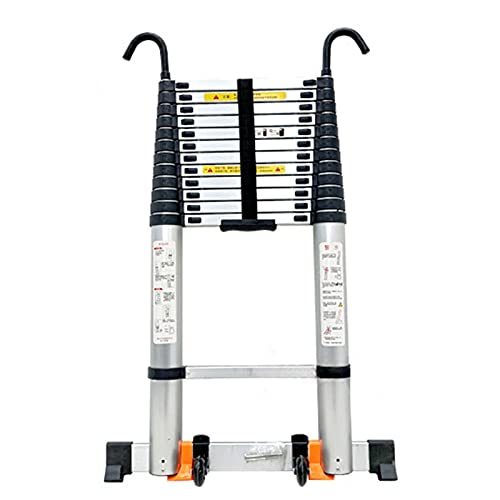 FFYUTING Telescopische ladders, multifunctionele uitschuifbare ladder, telescopische ladder, telescopische ladder 3,8 m / 4,7 m / 6,1 m / 4,3 m, aluminium telescopische verlengladders met haak, voor thuis dak