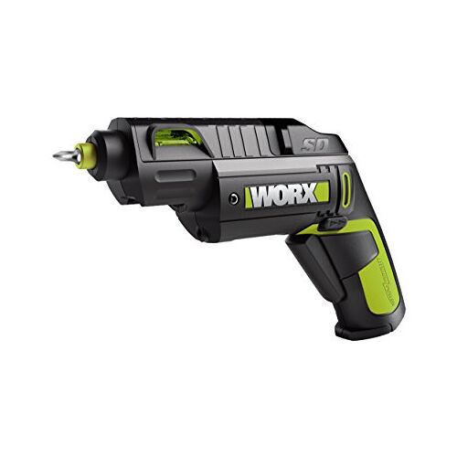 WORX WU254 Heavy Duty accuschroevendraaier met eenvoudige wisseling van de bit-magazijn in een compact design voor snel, moeiteloos schroeven 4V schroevendraaier met Li-ion-accu, 12 bits, 2 bits