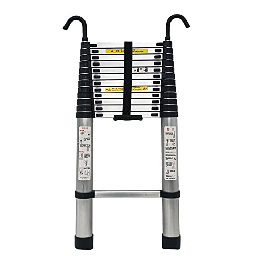 FFYUTING Telescopische ladders, multifunctionele uitschuifbare ladder, telescopische ladder, telescopische ladder 3,8 m / 4,7 m / 6,1 m / 4,3 m, aluminium telescopische verlengladders met haak, voor thuis dak